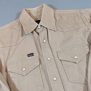 Walls Long Sleeve Western Snap Front Work‎ Shirt Men 16 X-Long Ranch